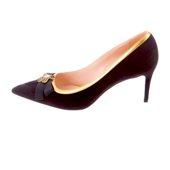 Gucci Suede Embellished Pumps - Picture 3 of 10